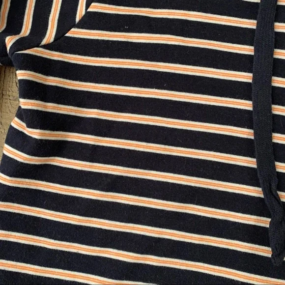 Cotton on womens navy blue orange white striped hoodie sweatshirt hooded sweater - Picture 2 of 7